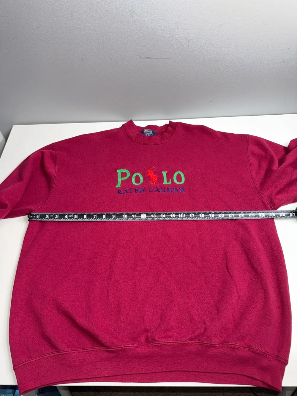 Vintage Polo Ralph Lauren USA Big Logo Crewneck Sweatshirt – Men’s XL – Burgundy